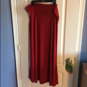 Lularoe Bright Red Maxi Skirt